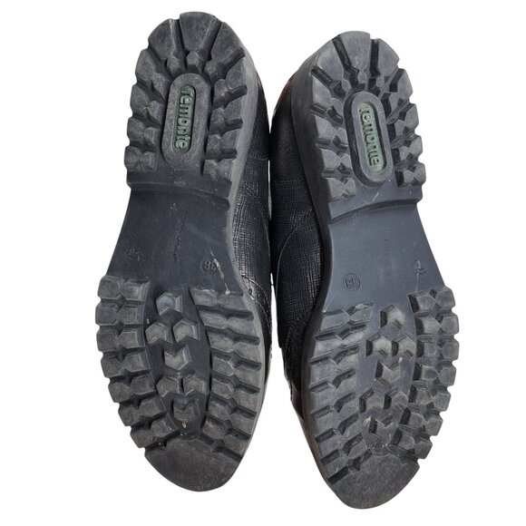 Remonte Wingtip Lace Up Oxford Shoes Size 38 US 7 Black Silver Metallic - Picture 6 of 11